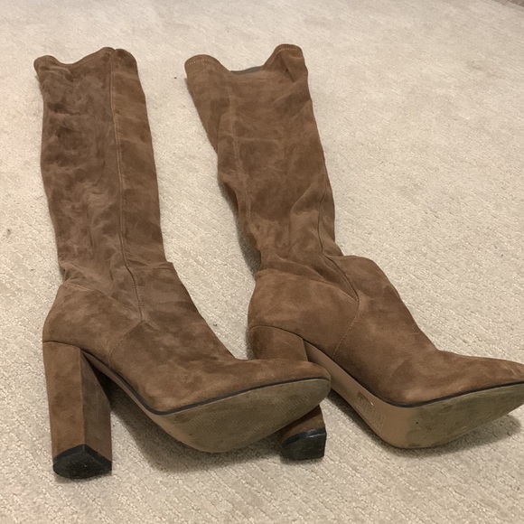 Thigh high faux suede caramel boots - Picture 4 of 5